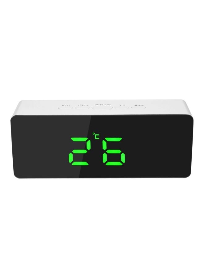 NIBEMINENT Digital LED Mirror Clock White/Black/Green 14.5centimeter - Image 1