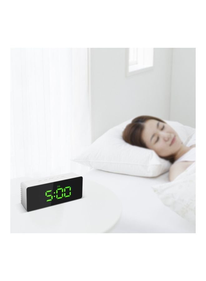 NIBEMINENT Digital LED Mirror Clock White/Black/Green 14.5centimeter - Image 5