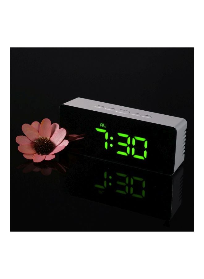 NIBEMINENT Digital LED Mirror Clock White/Black/Green 14.5centimeter - Image 4
