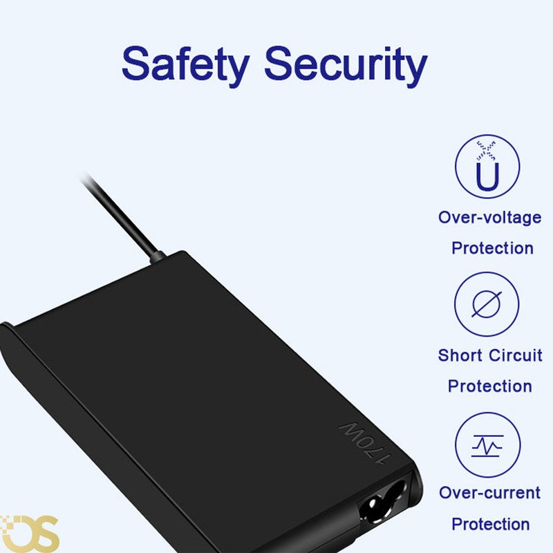 OS Laptop charger compatible with Lenovo with a power of 170 W with USB, suitable for compatible devices with the same standard specifications, includes the adapter and AC power cable, safe, fast, and stable charging, with a 1-month warranty from OS STORE. - Image 4