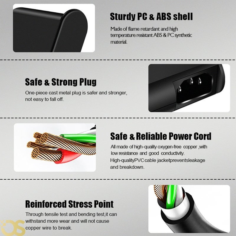 OS Laptop charger compatible with Lenovo with a power of 170 W with USB, suitable for compatible devices with the same standard specifications, includes the adapter and AC power cable, safe, fast, and stable charging, with a 1-month warranty from OS STORE. - Image 3