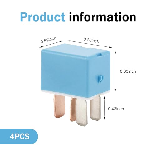 MOXRUQ 4 PCS 4 Pin AC Relays, 90987-02027 90080-87026 12V Air Conditioning Relay, Multipurpose Car Relay Accessories, Compatible with Tacoma Tundra Coralla Camry Prius RX350 IS300 GX460 - Image 2