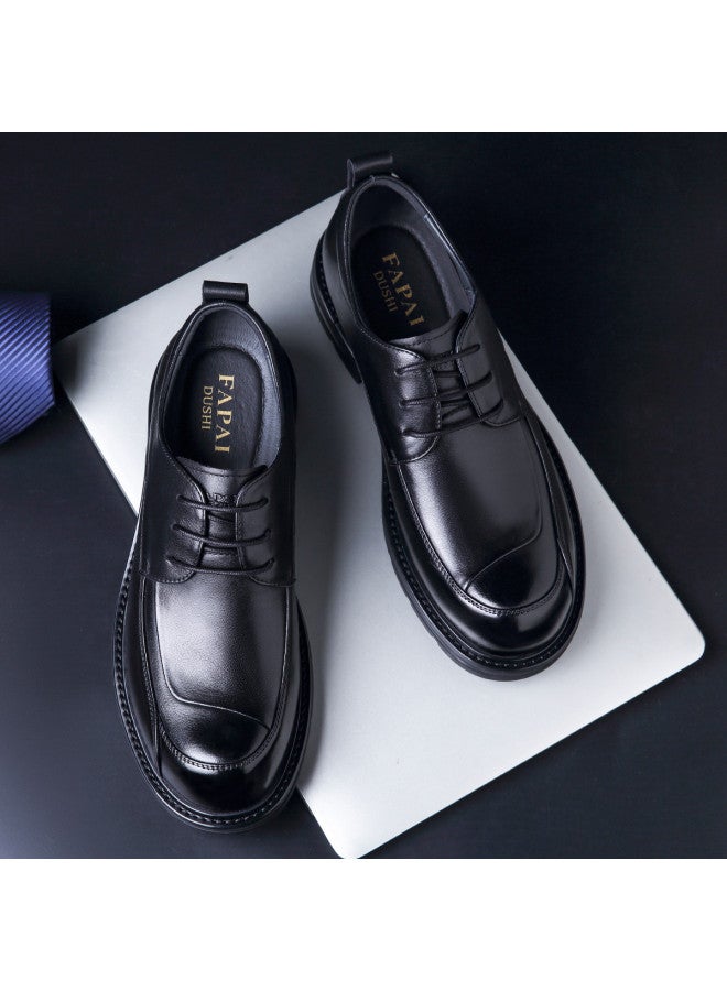 Fapai New Style Thick Sole Platform Big Head Shoes Business Casual Shoes Formal Commuting Genuine Leather Shoes - Image 4