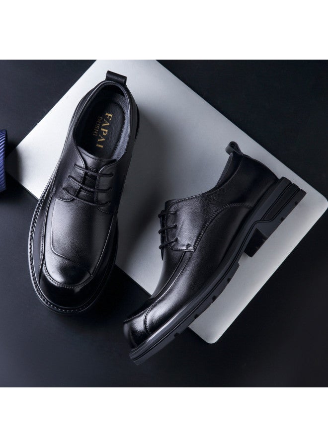 Fapai New Style Thick Sole Platform Big Head Shoes Business Casual Shoes Formal Commuting Genuine Leather Shoes - Image 3