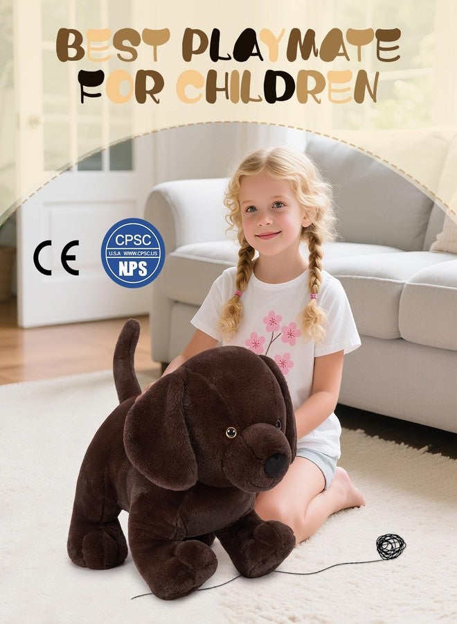 MaoGoLan ماو غولان 24" دمية محشوة على شكل لابرادور شوكولاتة عملاقة، كلب لابرادور كبير لطيف وناعم، وسادة محشوة على شكل جرو لعشاق الجراء، الأطفال، البالغين - Image 4