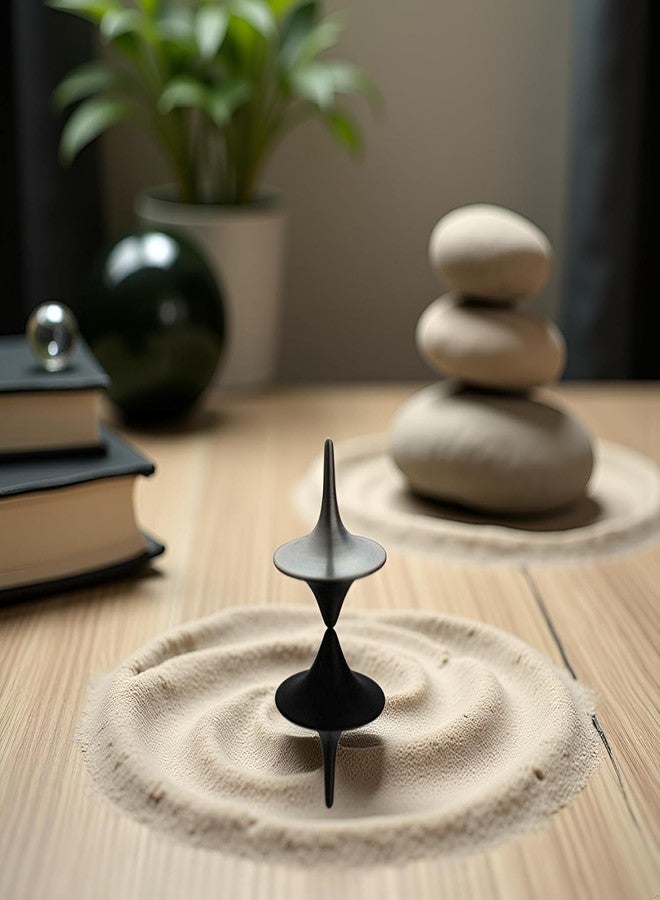 SelHeng 2Pcs Accurate Spinning Top, Portable Precision Metal Spinner, Exquisite Perfect Balance Desktop Gyro, Vintage Totem Zinc Alloy Spinning Top - Image 3