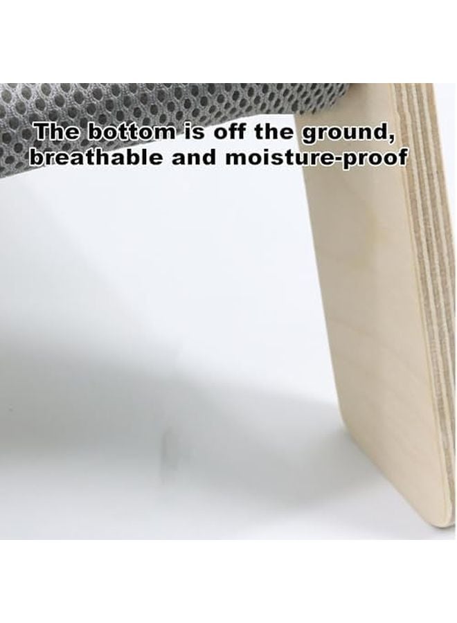 Gray Elevated Dog Bed Removable Sofa Cover Wooden Pet Bed for Puppy Cat - Image 5