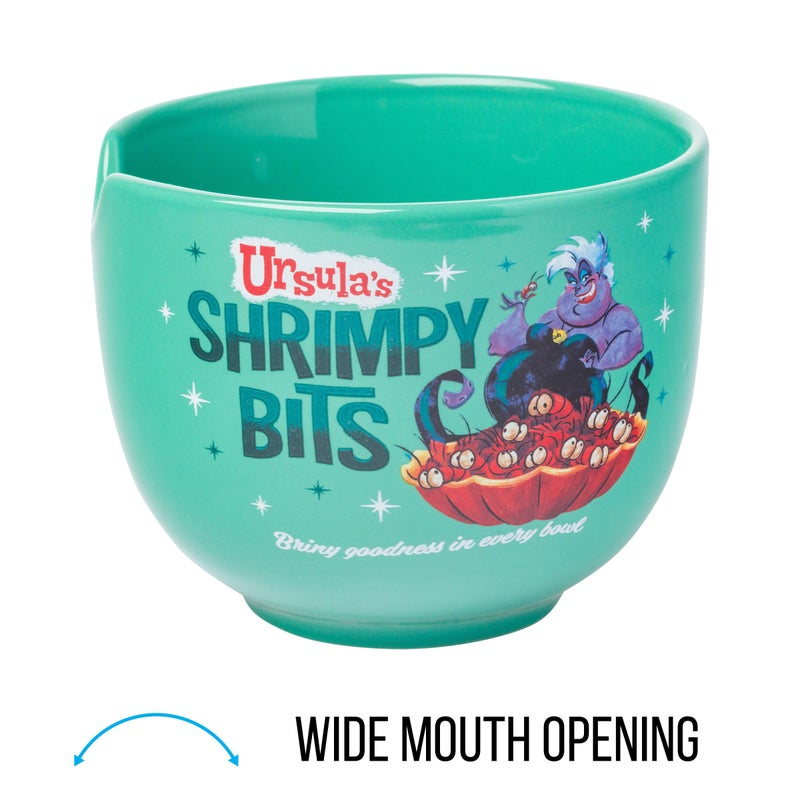 Silver Buffalo Silver Buffalo Disney Villains Little Mermaid Ursula's Shrimpy Bits Ceramic Ramen Noodle Rice Bowl with Chopsticks  Microwave Safe  20 Ounces  Little Mermaid Ursula's Shrimpy Bits  - Image 3