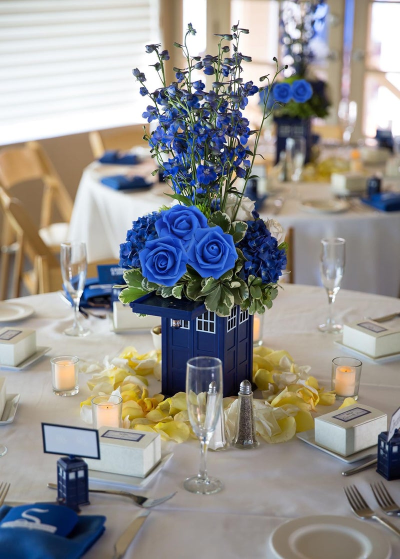 INSUNSIX 200 pcs Foam Rose Heads Stemless Artificial Rose Flowers Dark Blue Fake Roses Flower Bulk for DIY Wedding Rose Wall Kissing Balls Bridal Shower Centerpieces Arrangements Party Tables Deco(Dark Blue ) - Image 4