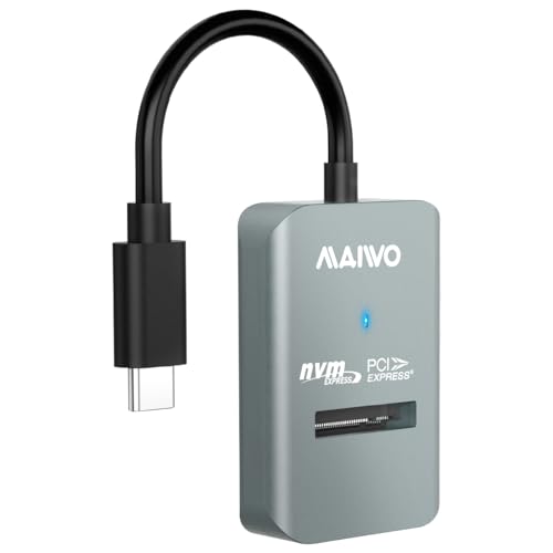 MAIWO محول MAIWO M.2 NVMe إلى USB، قارئ SSD M.2 NVMe USB C، USB3.2 GEN2x1 بسرعة 10Gbps مع UASP Trim، سعة 8TB، حاوية PCIe NVMe بدون أدوات، مسطحة - Image 1