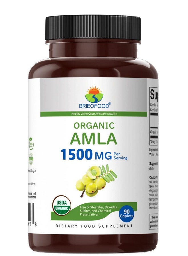 Brieofood Organic Amla 1500Mg 45 Servings Vegetarian Gluten Free 90 Vegetarian Tablets - Image 3