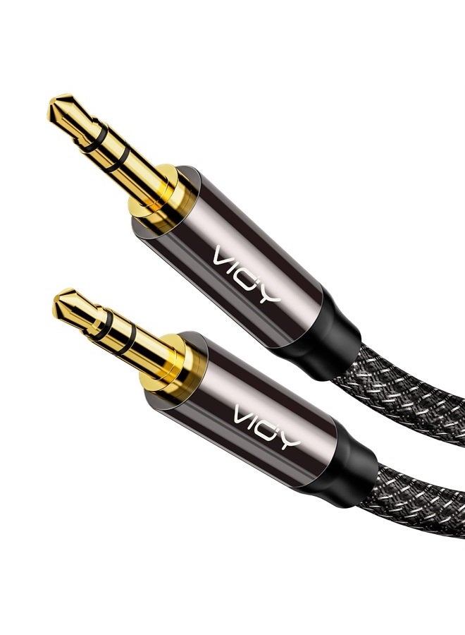 VIOY Aux Cable (10ft), [Copper Shell, Hi-Fi Sound] 3.5mm Male to Male Braided Auxiliary Cord Compatible with Headphone, Smartphone, Home/Car Stereo, Speaker, Echo & More……… - Image 1