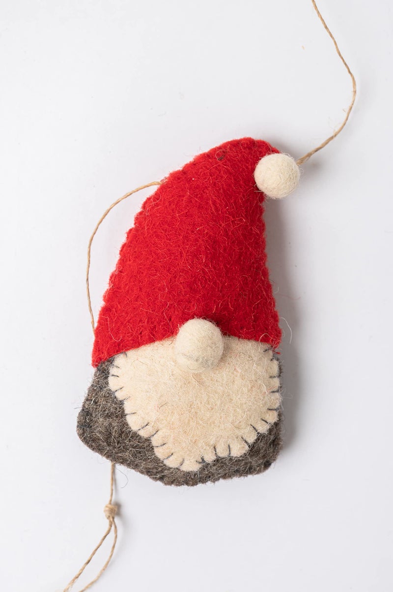 dekulture De Kulture Handmade Premium Wool Felt Santa Garland Eco Friendly Needle Felted Stuffed Ideal for Home Office Decoration Holiday Decor, 7x3x10 (LWH) Inches - Image 3