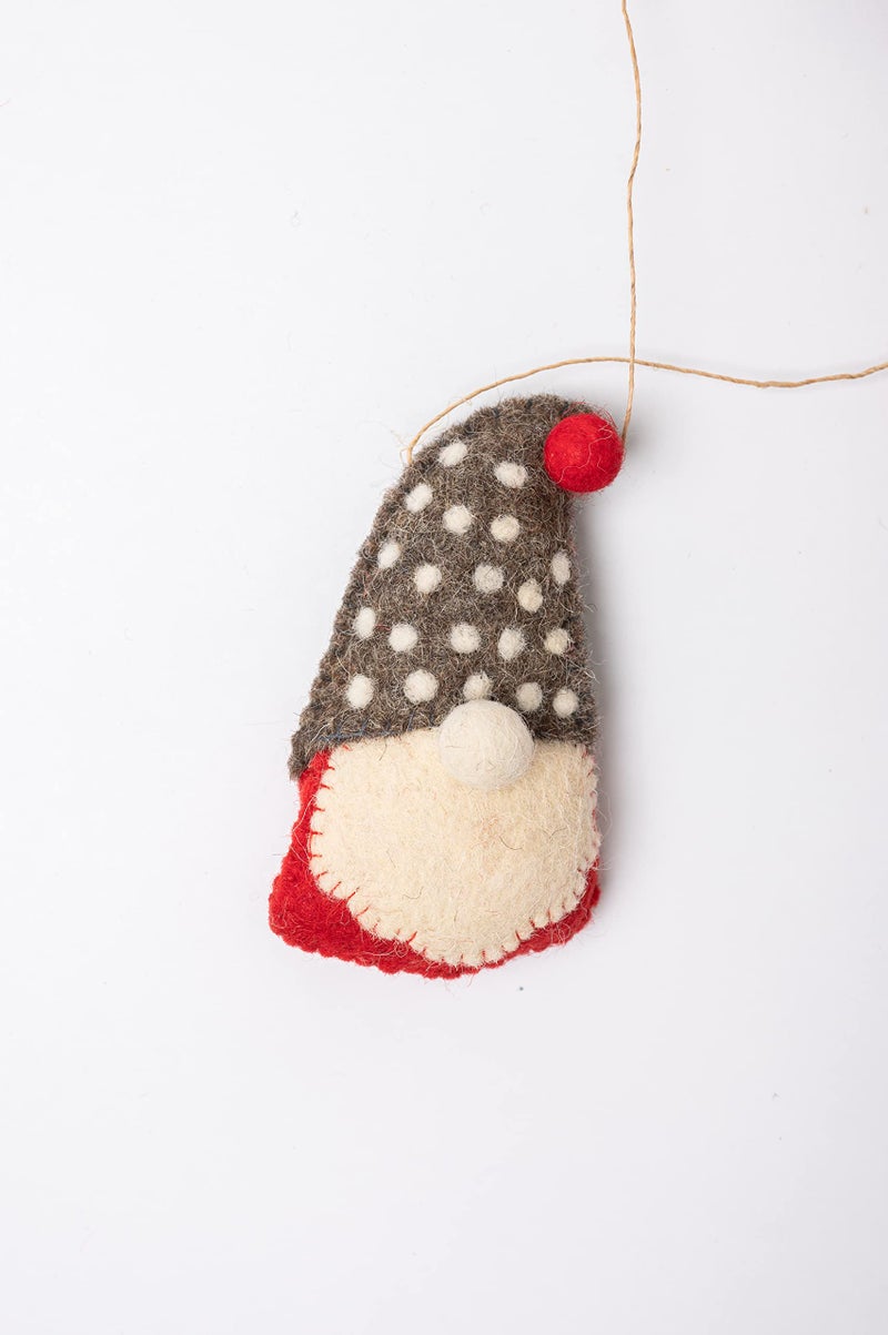 dekulture De Kulture Handmade Premium Wool Felt Santa Garland Eco Friendly Needle Felted Stuffed Ideal for Home Office Decoration Holiday Decor, 7x3x10 (LWH) Inches - Image 2