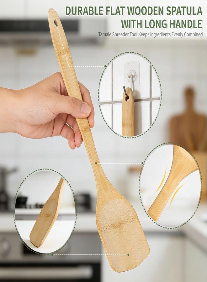 Piszvbej Tamale Paddle, Tamale Masa Spreader Tool, Large Wooden Spatula for Mixing, Flat Wooden Spoon with Long Handle, Traditional Tool for Mixing Masa, Cornmeal and Steamed Meat, Tamales Making Supplies - Image 3