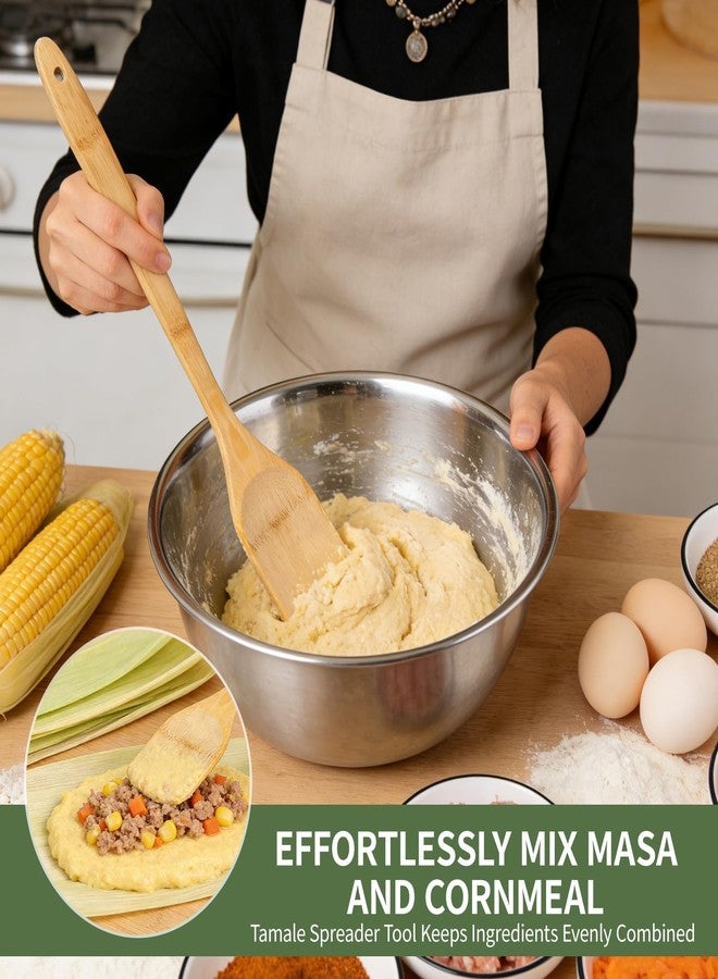 Piszvbej Tamale Paddle, Tamale Masa Spreader Tool, Large Wooden Spatula for Mixing, Flat Wooden Spoon with Long Handle, Traditional Tool for Mixing Masa, Cornmeal and Steamed Meat, Tamales Making Supplies - Image 2