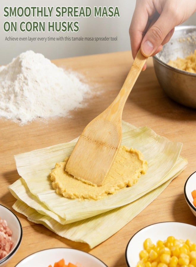 Piszvbej Tamale Paddle, Tamale Masa Spreader Tool, Large Wooden Spatula for Mixing, Flat Wooden Spoon with Long Handle, Traditional Tool for Mixing Masa, Cornmeal and Steamed Meat, Tamales Making Supplies - Image 4