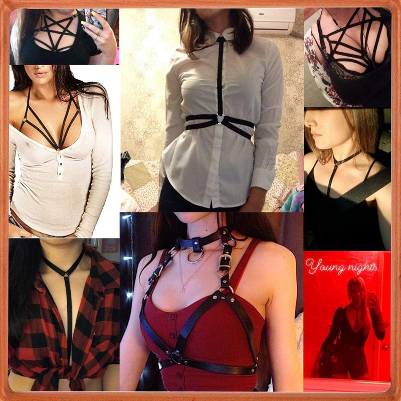 LIVE4COOL Women Harness Elastic Cupless Cage Bra Sexy Lingerie for Women Adjustable Hollow Out Crop Top Exotic Strap Bra - Image 2