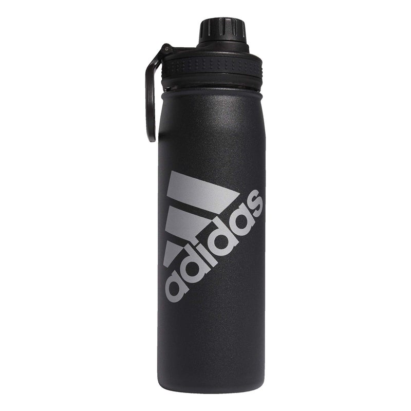 adidas 600 ML (20 oz) Metal Water Bottle, Hot/Cold Double-Walled Insulated 18/8 Stainless Steel, Black/Silver Metallic, One Size - Image 1