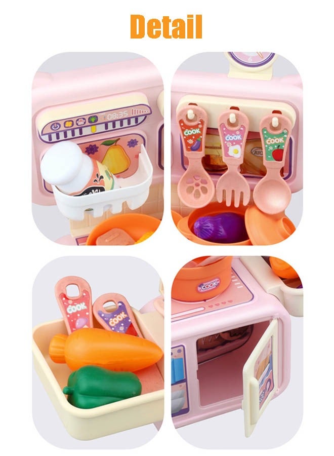 إيزي سو مطبخ صغير للعب بالدمى، 14 قطعة، مجموعة مطبخ تظاهري بلاستيكية للطهي، مجموعة لعب للأطفال الصغار، مجموعة مطبخ اللعب، مجموعة لعب مطبخ للأطفال - Image 5