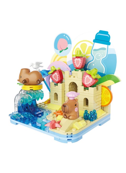Lying Flat Vacation Capybara Model Set Building Blocks Creative Diy Simulation Collection Building Assembly Toys Children Adult Home Decorations