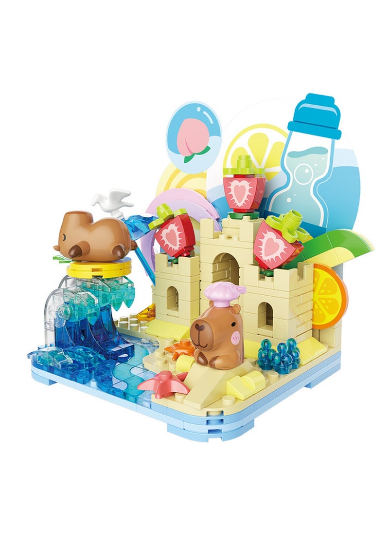 Lying Flat Vacation Capybara Model Set Building Blocks Creative Diy Simulation Collection Building Assembly Toys Children Adult Home Decorations