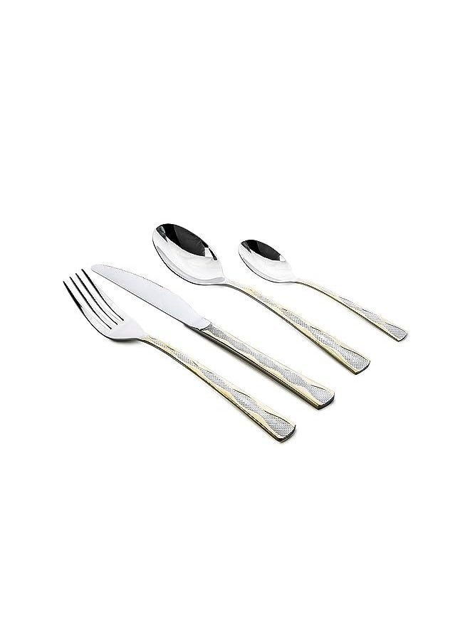 Cuisine Art 24 Piece Silverware Flatware Cutlery Set with Revolving Round Stand, Stainless Steel Includes 6 Knife, Fork, Spoon and Tea Spoon, Dinner Mirror Polished, Dishwasher Safe  - Image 2