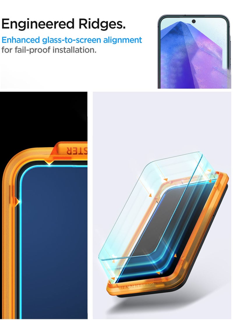 Spigen - GLAStR Align Master Tempered Glass for Samsung Galaxy A55 5G Screen Protector 2 PACK - Image 1
