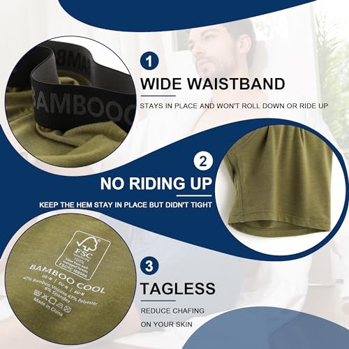 BAMBOO COOL سروال داخلي رجالي من BAMBOO COOL بوكسر تنفس مع فتحة، سروال داخلي خفيف الوزن يمتص الرطوبة - Image 3