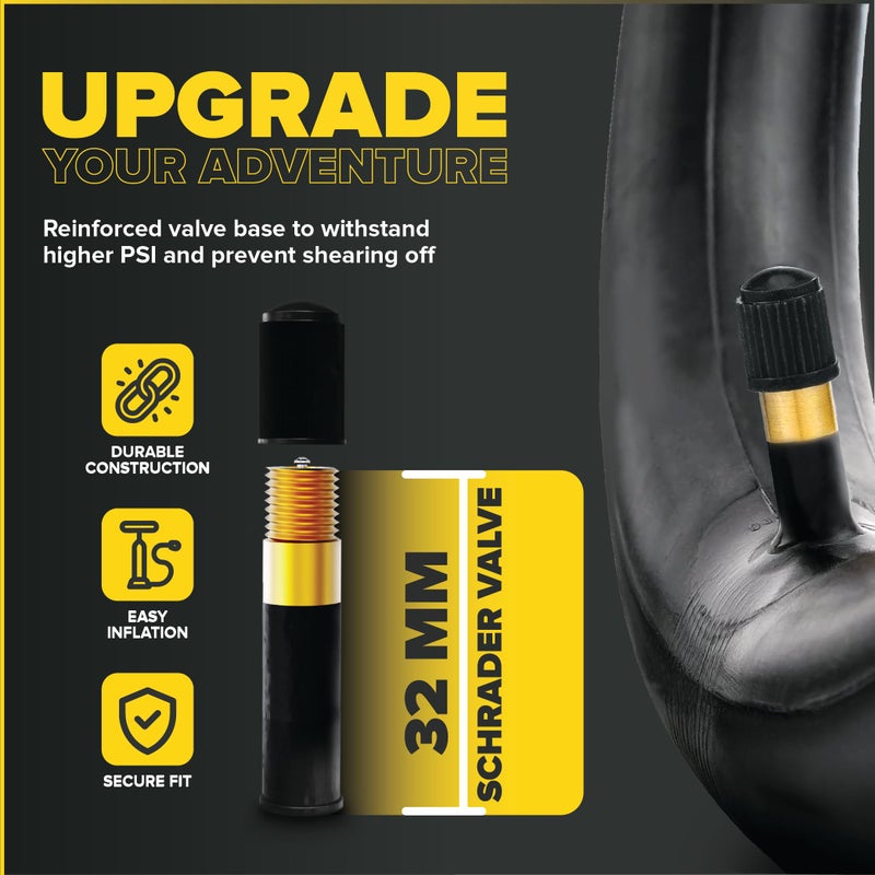 Ultraverse مجموعة أنابيب داخلية Ultraverse 20 x 4.0 مع صمام شرايدر - مثالية للدراجات الجبلية والدراجات الكهربائية مع إطارات سمينة بحجم 20 بوصة - أداء متين وموثوق - عبوة 2 مع رافعات الإطارات - Image 4