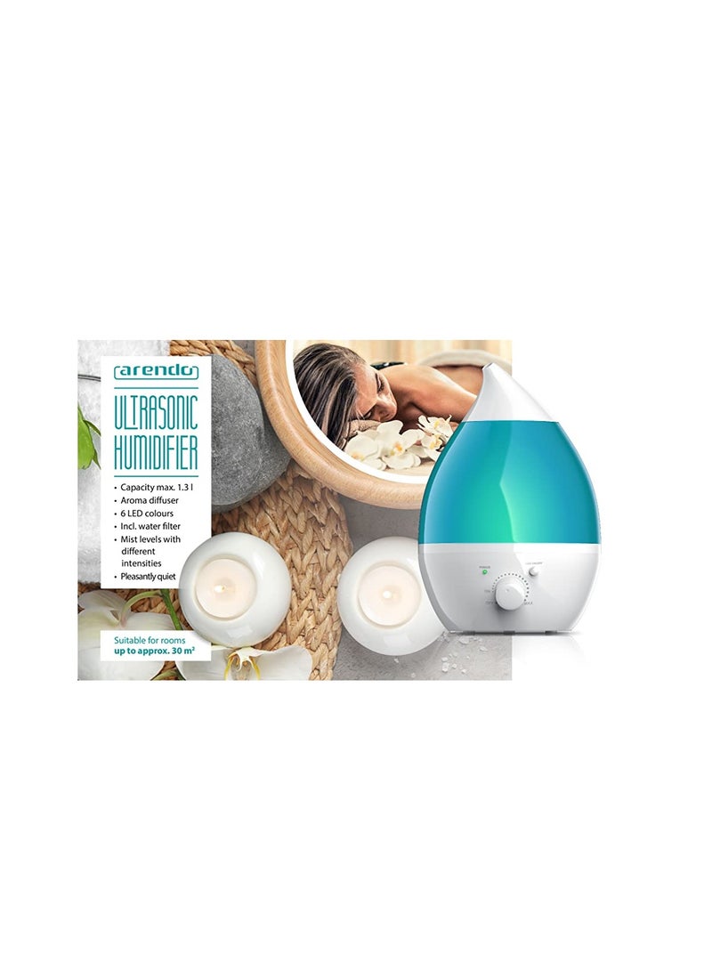 Electric steam diffuser, 2.6 liter capacity, with night light, 220 volts + Alaa Shop bag  - Image 2