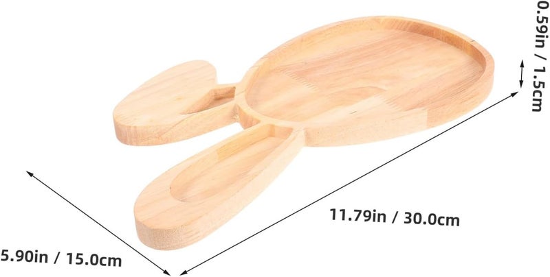 ABOOFAN Easter Bunny Wooden Serving Tray Unique -Shaped Design for Appetizers Fruits Snacks for Spring Gatherings Parties and Entertaining Guests - Image 1