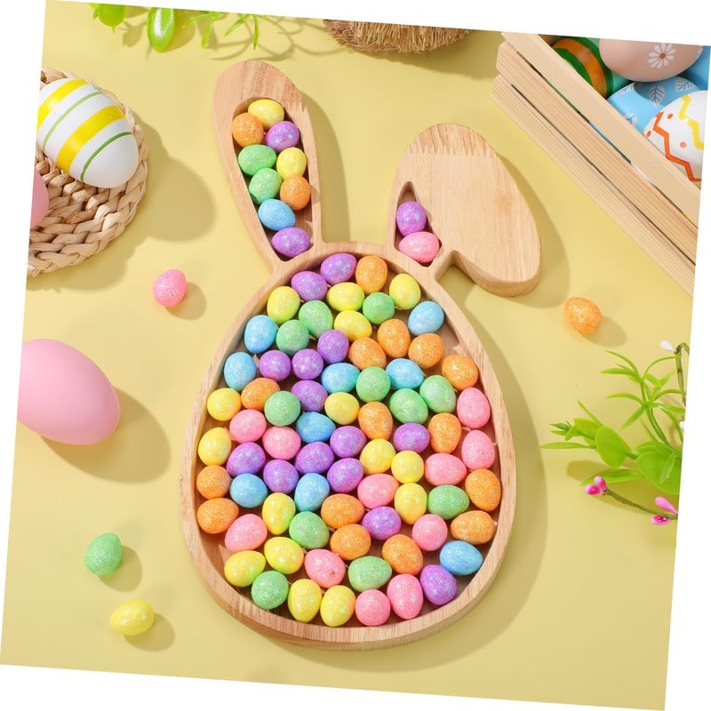 ABOOFAN Easter Bunny Wooden Serving Tray Unique -Shaped Design for Appetizers Fruits Snacks for Spring Gatherings Parties and Entertaining Guests - Image 4