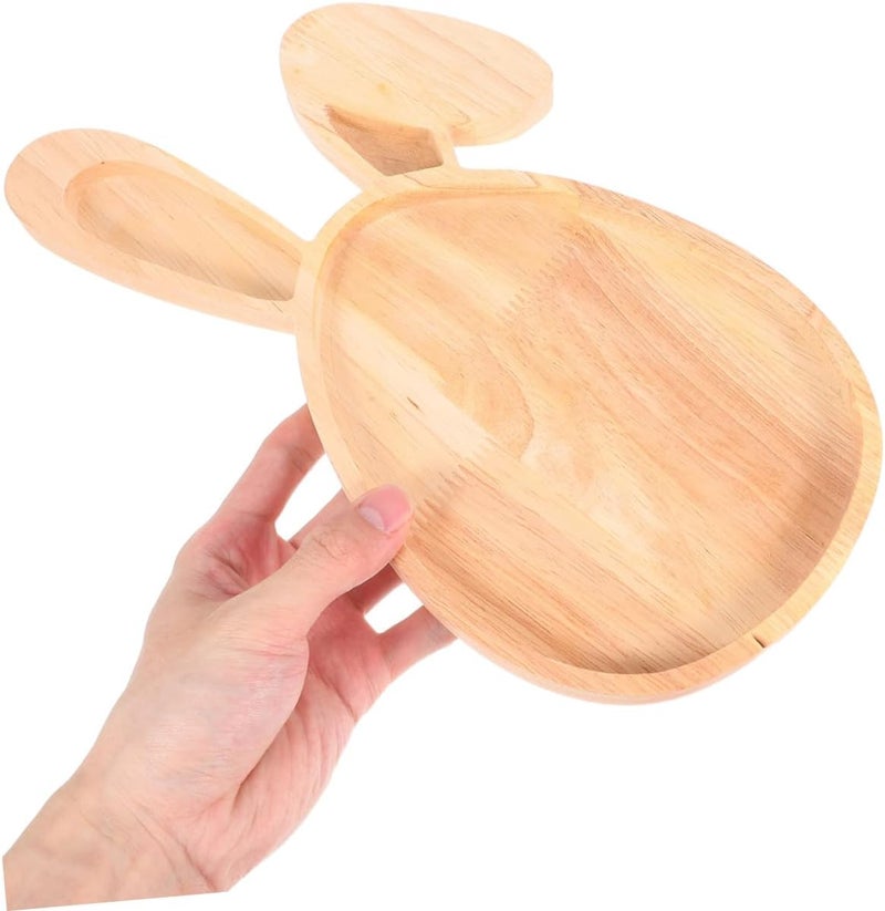 ABOOFAN Easter Bunny Wooden Serving Tray Unique -Shaped Design for Appetizers Fruits Snacks for Spring Gatherings Parties and Entertaining Guests - Image 3