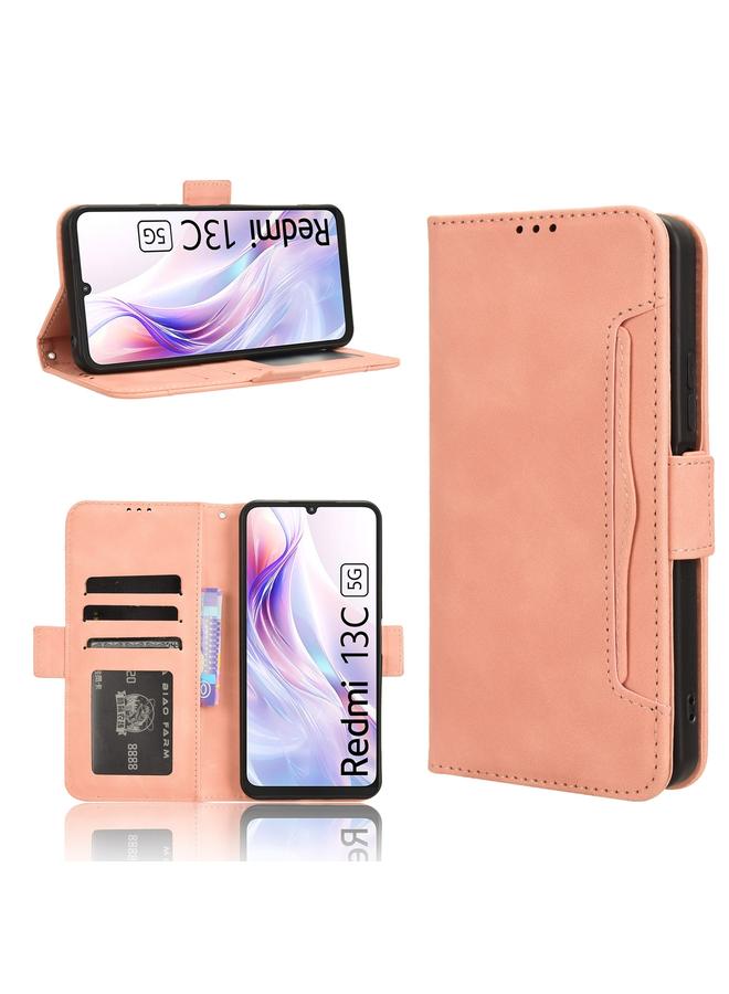 The Bros Case For Xiaomi Redmi 13C 5G / 13R 5G Skin Feel Calf Texture Card Slots Leather Phone Case