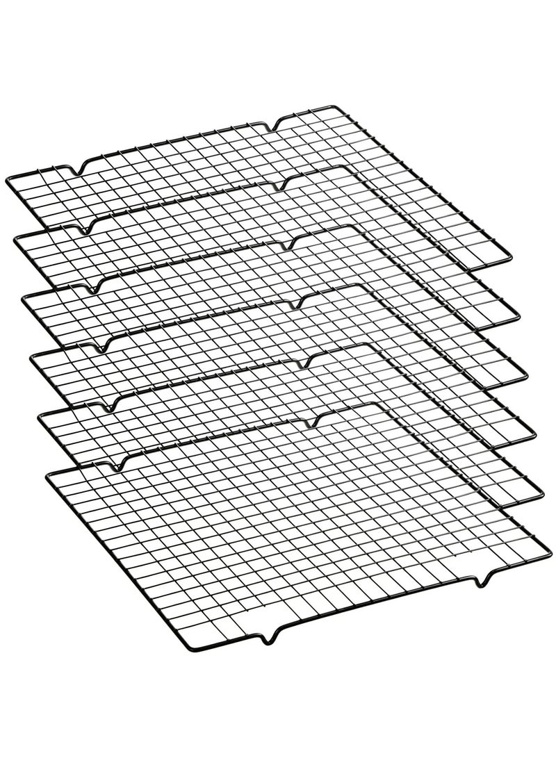 HomarKet 6 Pieces Cooling Racks for Cooking and Baking Oven Safe Grid Wire Set Heavy Duty Carbon Steel Nonstick Baking Rack for Roasting Cooking Grilling Drying (16 x 9.8 Inches)  - Image 1