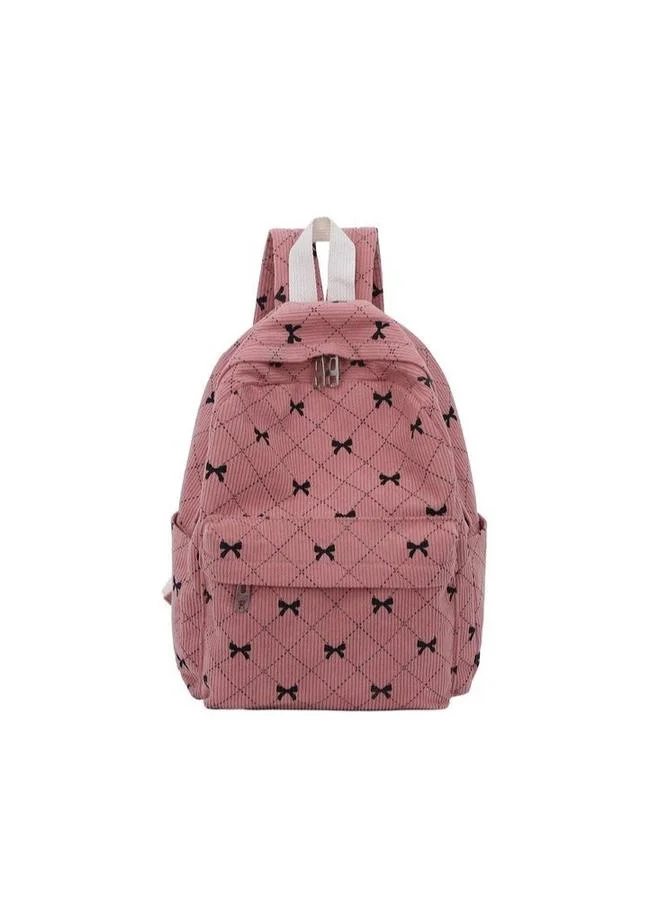 Take Two Pink Corduroy Bowknot Mini Backpack