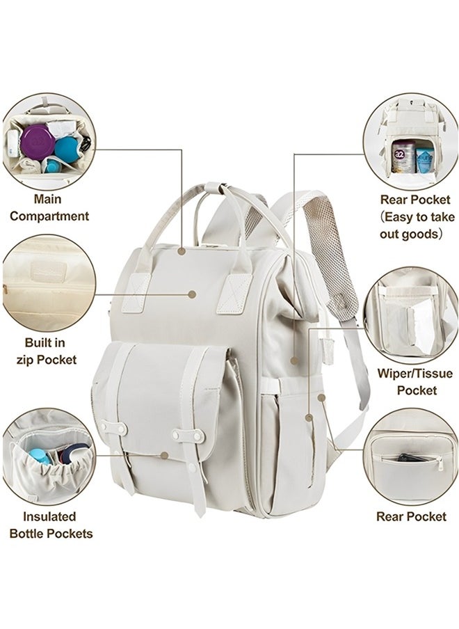 Beauenty Diaper Bag Backpack,Large Capacity Baby Diaper Bag,Multi Function Waterproof Diaper Changing Bag with USB Charge Port,Portable Mom Bag,Baby Essentials Travel Tote for Newborn Mother/Father  - Image 2