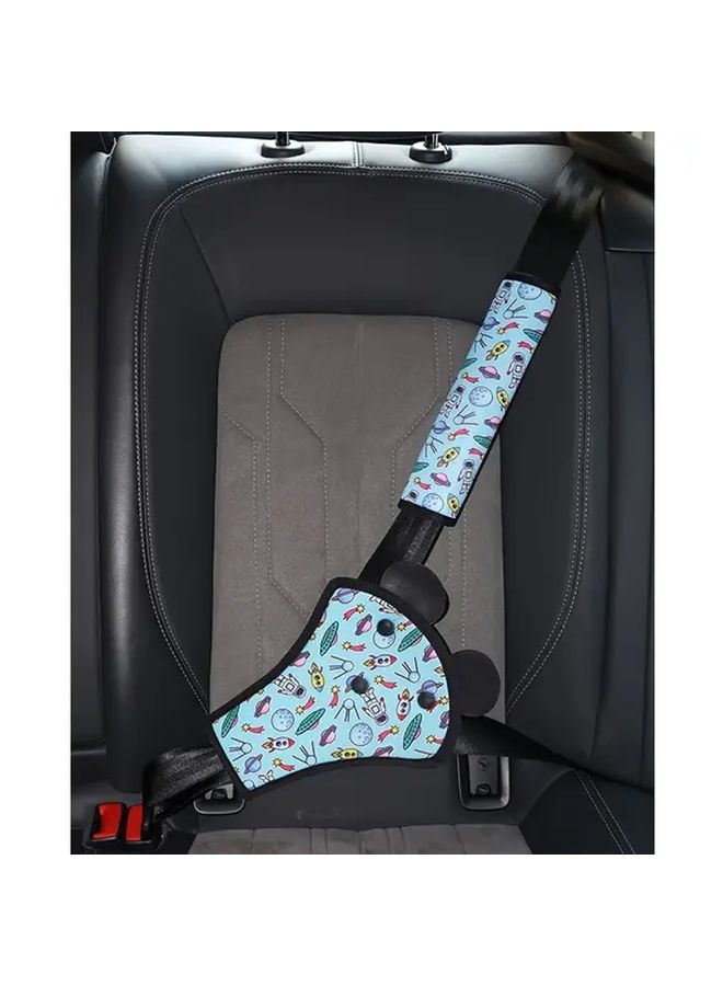 Blue Green Space Theme Seat Belt Shoulder Pad and Belly Protector Set - Image 5