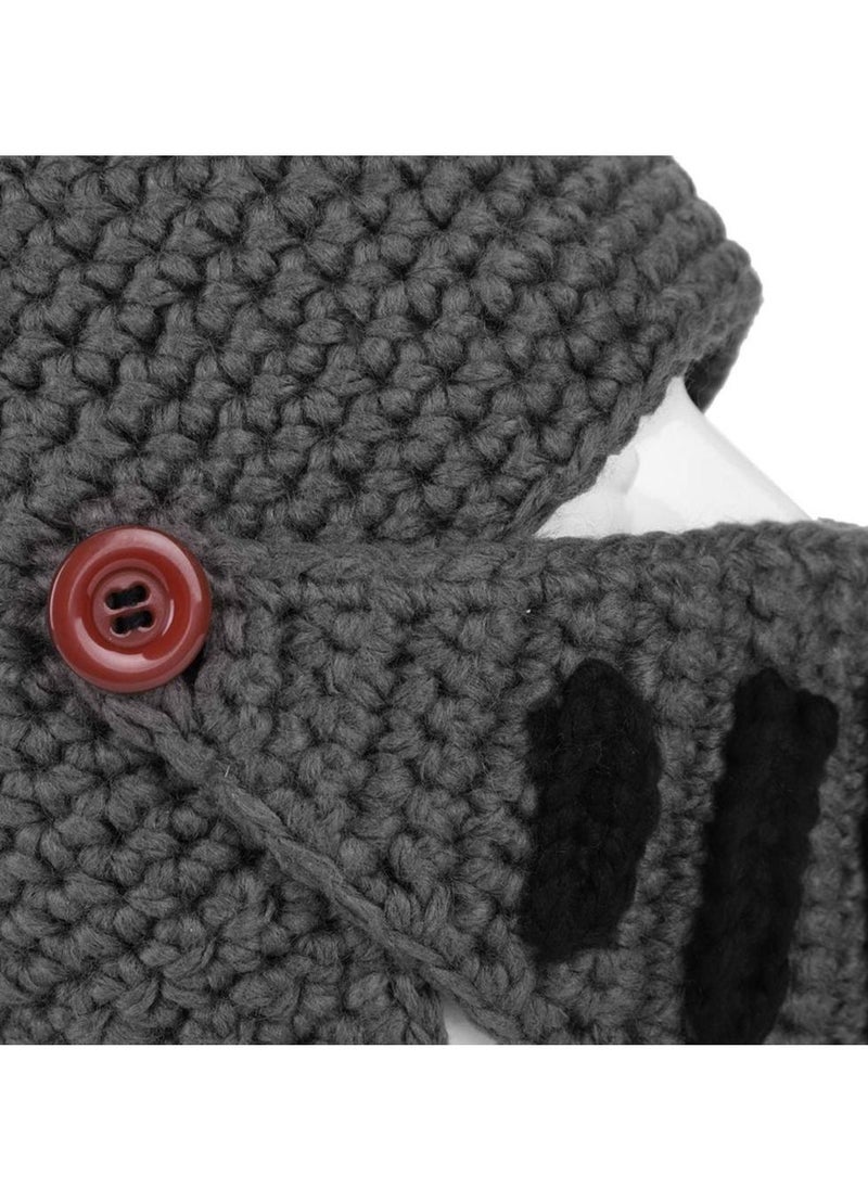 Generic - Roman Knight Helmet Winter Warm Hat, Visor Crochet Knit Beanie Hat Mask Set Handmade Winter Knit Beanie Hat Winter Roman Knight Knit Hat Earflap Ski Hat Winter Knitted Hat for Adult Kids - Image 1