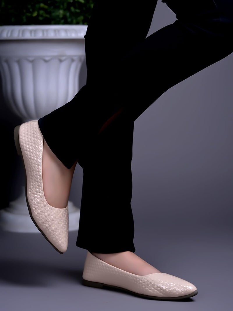 Shoetopia أحذية باليه نسائية ذات نسيج – أحذية مريحة برباط دائري – أحذية خفيفة غير رسمية ومكتبية أنيقة ومريحة - Image 1