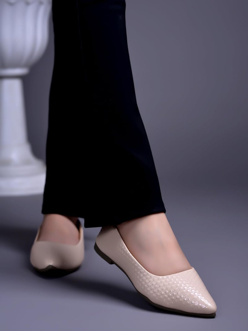 Shoetopia أحذية باليه نسائية ذات نسيج – أحذية مريحة برباط دائري – أحذية خفيفة غير رسمية ومكتبية أنيقة ومريحة - Image 2