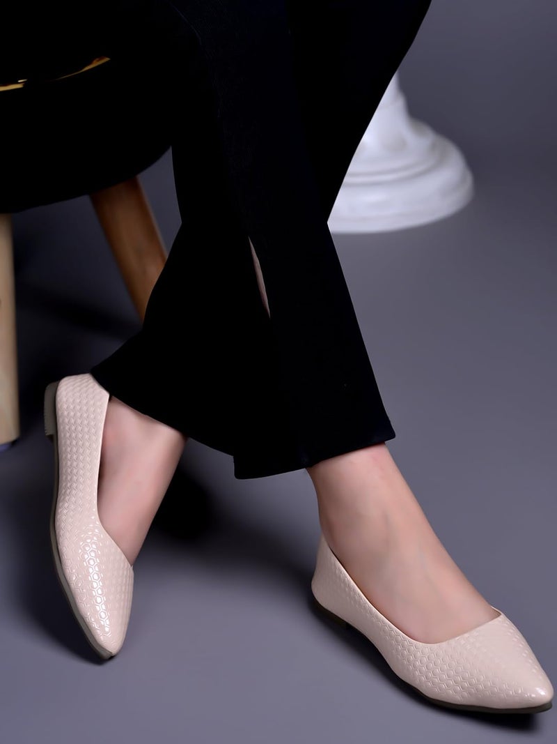 Shoetopia أحذية باليه نسائية ذات نسيج – أحذية مريحة برباط دائري – أحذية خفيفة غير رسمية ومكتبية أنيقة ومريحة - Image 5