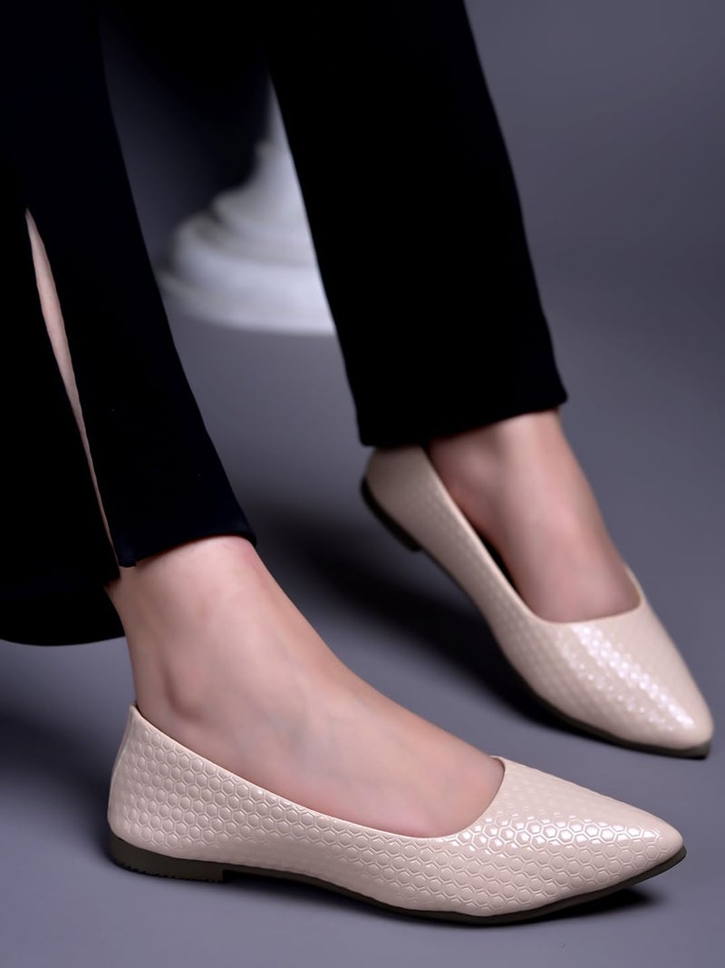 Shoetopia أحذية باليه نسائية ذات نسيج – أحذية مريحة برباط دائري – أحذية خفيفة غير رسمية ومكتبية أنيقة ومريحة - Image 4