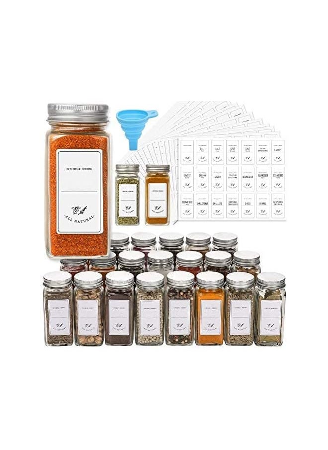 Generic - 24 Glass Spice Jars Set with 2 Sheets of Labels - Kitchen Empty Spice Jars with Shaker Lids Seasoning Jars Seasoning Containers, Spice Storage Empty Spice Jars Spice Organization - Image 1