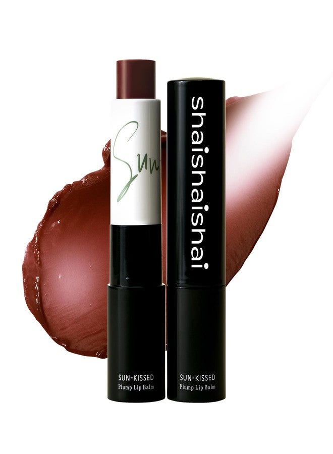 shaishaishai SUN-KISSED Plump Tinted Lip Balm, Lip Plumper, 70% Skincare Ingredients Providing Deep Hydration to Cracked & Chapped Lips, Lightweight Buildable High Gloss Finish, 10 Morning Burgundy - Image 1
