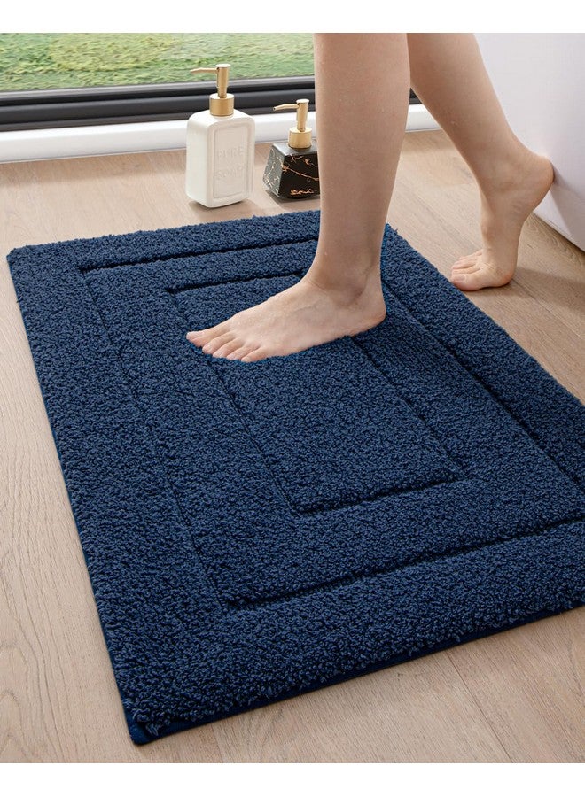 DEXI Bathroom Rug 36x24, Non Slip Washable Bath Mat for Shower Floor, Absorbent Soft Bathmat with Rubber Backing, Quick Dry Microfiber Carpet, Navy - Image 1