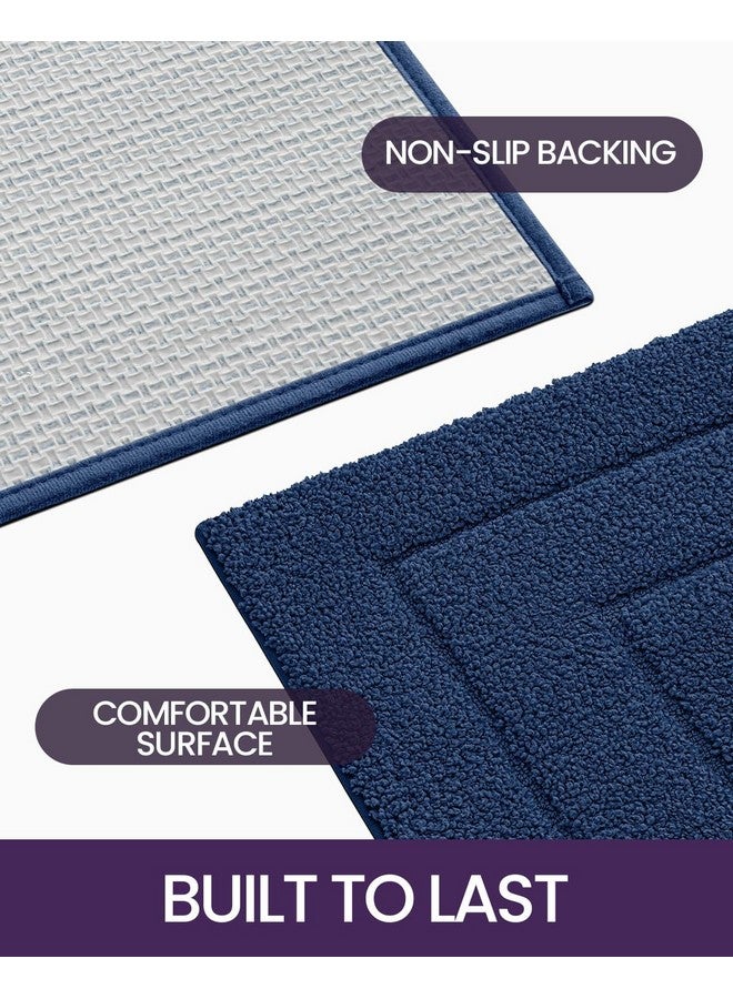 DEXI Bathroom Rug 36x24, Non Slip Washable Bath Mat for Shower Floor, Absorbent Soft Bathmat with Rubber Backing, Quick Dry Microfiber Carpet, Navy - Image 5