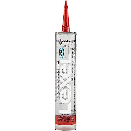 Sashco 13010 10.5oz Sealants Clear Lexel Adhesive Caulk, 10.5-Ounce (Pack of 12) - Image 1