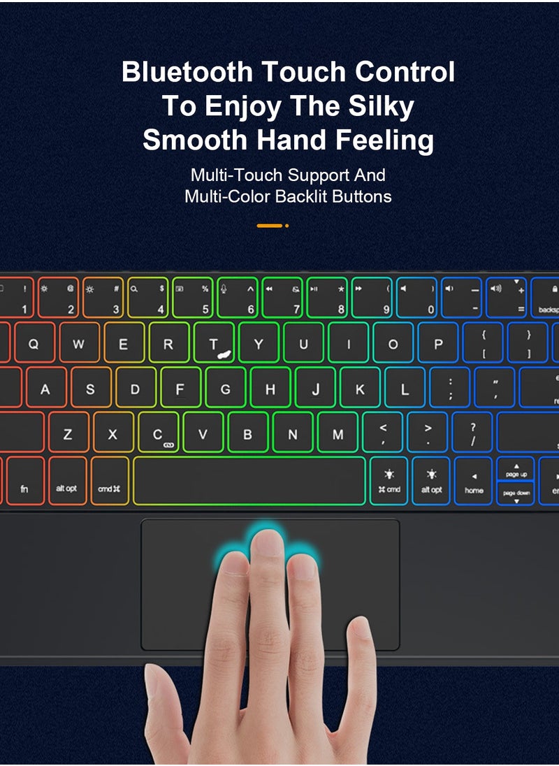 FlashHawk Arabic English Wireless Magic Keyboard for iPad Pro 11-inch, iPad Air 4/5 10.9-inch Black  - Image 4